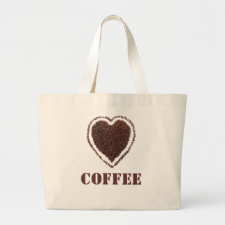 Bolsa Tote Grande coração de café
