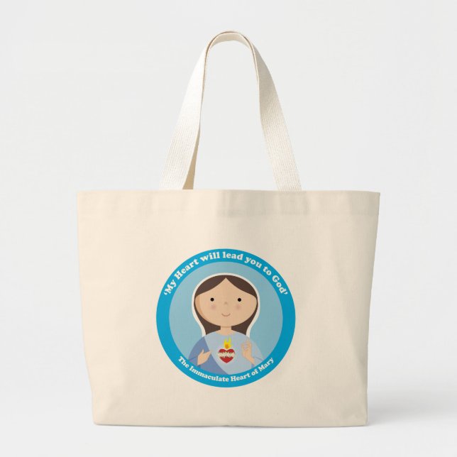Bolsa Tote Grande Coração imaculado de Mary (Frente)