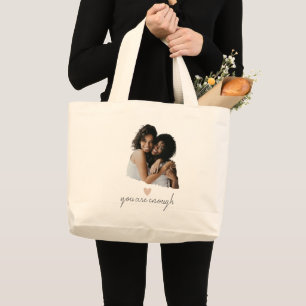 Bolsa Tote Grande Coração Mínimo - Você Já É Suficiente -