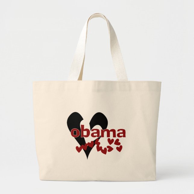 Bolsa Tote Grande Coração Obama (Frente)