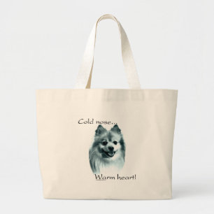 Bolsa Tote Grande Coração Quente-Quente do Nariz Frio Pomeraniano