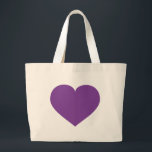 Bolsa Tote Grande Coração Roxo<br><div class="desc">Esta bolsa de tote tem um coração roxo.</div>