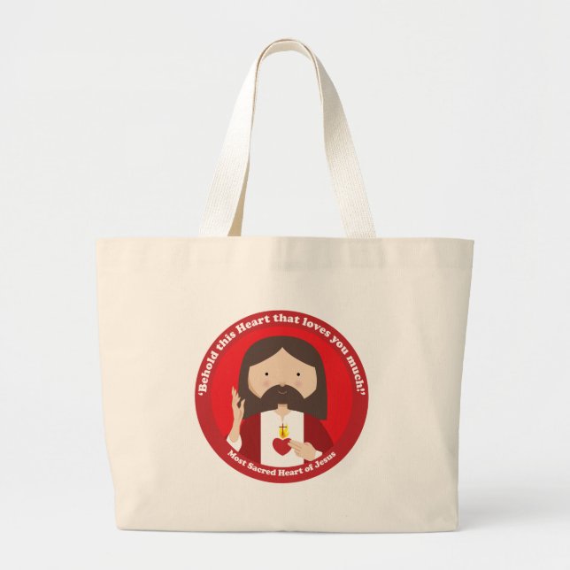 Bolsa Tote Grande Coração sagrado de Jesus (Frente)
