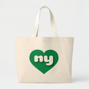 Bolsa Tote Grande Coração verde de Nova York - Eu amo ny