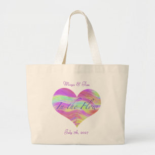 Bolsa Tote Grande Coração Verde Rosa