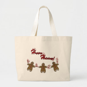 Bolsa Tote Grande Corda de Gingerbreadmen