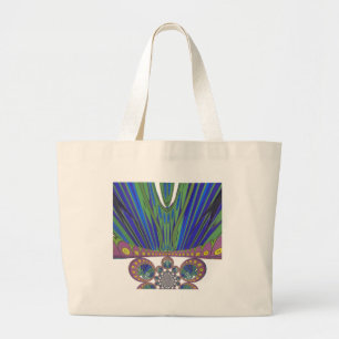 Bolsa Tote Grande Cores de pavão africano