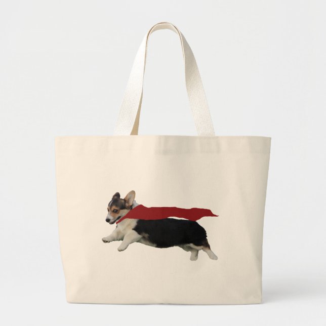 Bolsa Tote Grande Corgi de Galês do Pembroke (Frente)