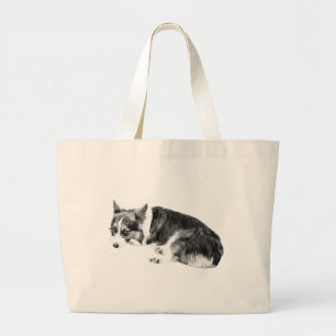 Bolsa Tote Grande Corgi Enrolado, Fácil de Carregar