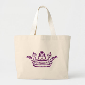 Bolsa Tote Grande Coroa do roxo real