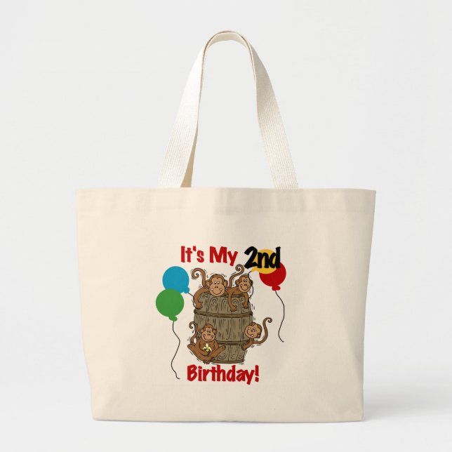Bolsa Tote Grande Corpo de Camisetas e presentes de macacos (Frente)