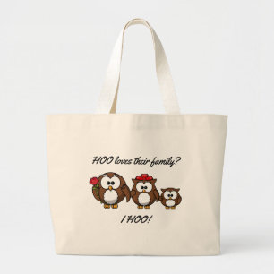 Bolsa Tote Grande Coruja Bonita Família