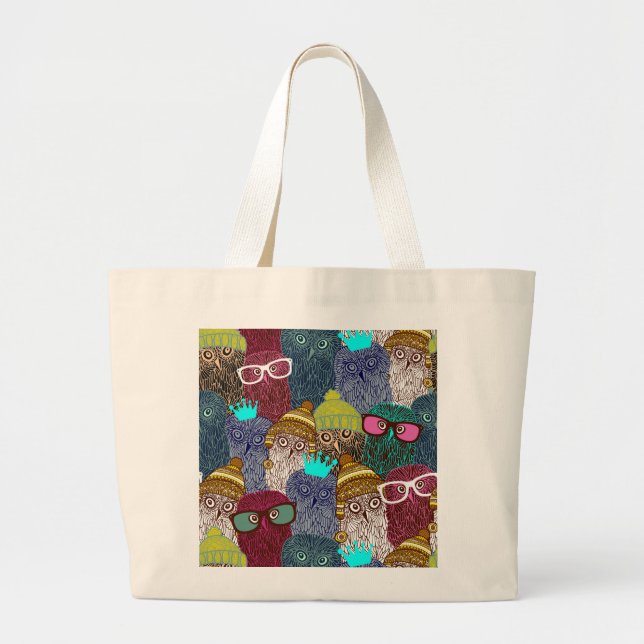 Bolsa Tote Grande Coruja na coroa (Frente)