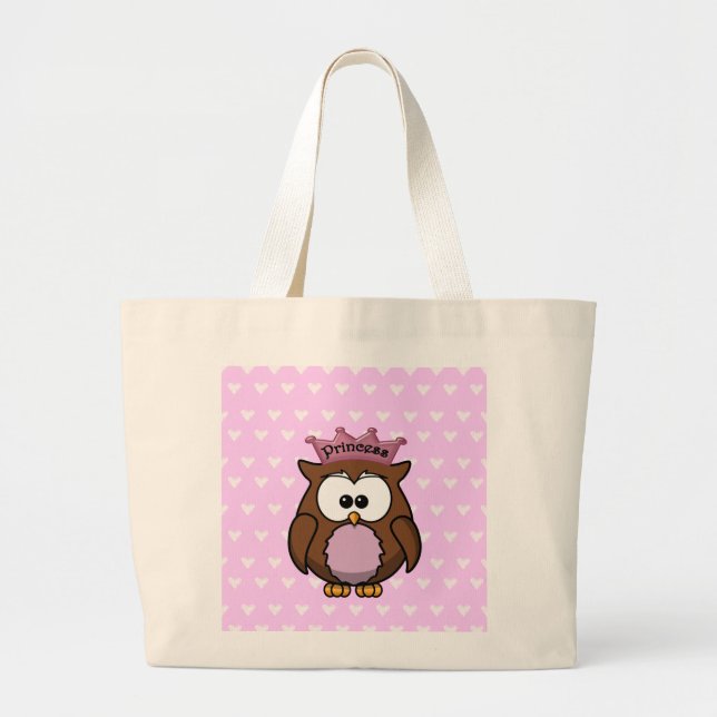 Bolsa Tote Grande coruja princesa (Frente)
