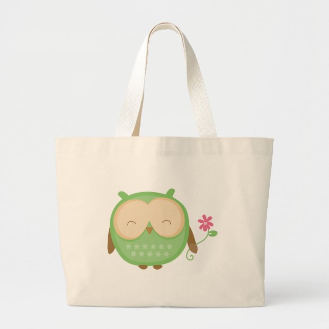 Bolsa Tote Grande Coruja sábia (Frente)