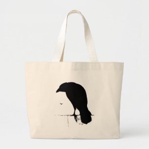 Bolsa Tote Grande Corvo do vintage - o gótico personalizado canta