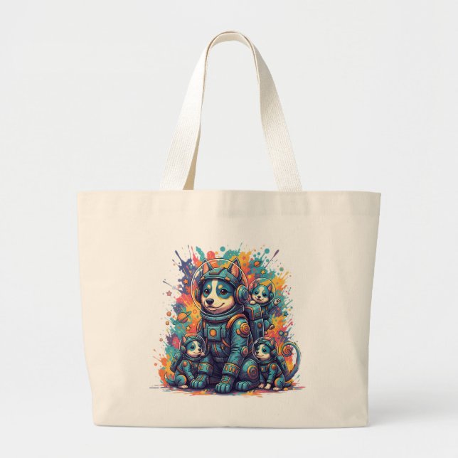 Bolsa Tote Grande Cosmic Pups Astro Crew - Tote (Frente)