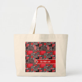 Bolsa Tote Grande Costura Personalizada Remendo Costure à Sua Maneir