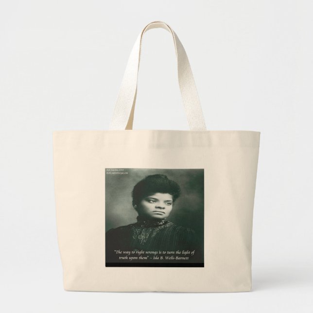 Bolsa Tote Grande Cotação Ida B Wells & Verdade (Frente)