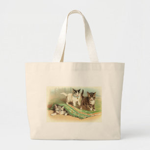 Bolsa Tote Grande Couro cru dos gatinhos - e - busca