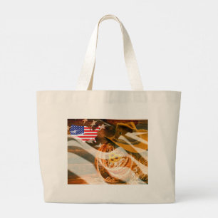 Bolsa Tote Grande Cowboy Hat Lasso American Flag Sunrays