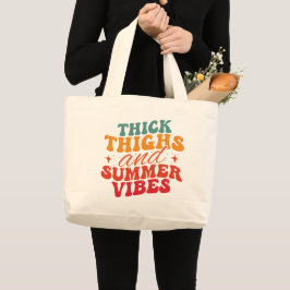 Bolsa Tote Grande Coxas grossas e víblias de verão na praia Grocery