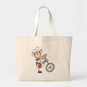 Bolsa Tote Grande Cozinheiro chefe fêmea com camiseta e presentes d