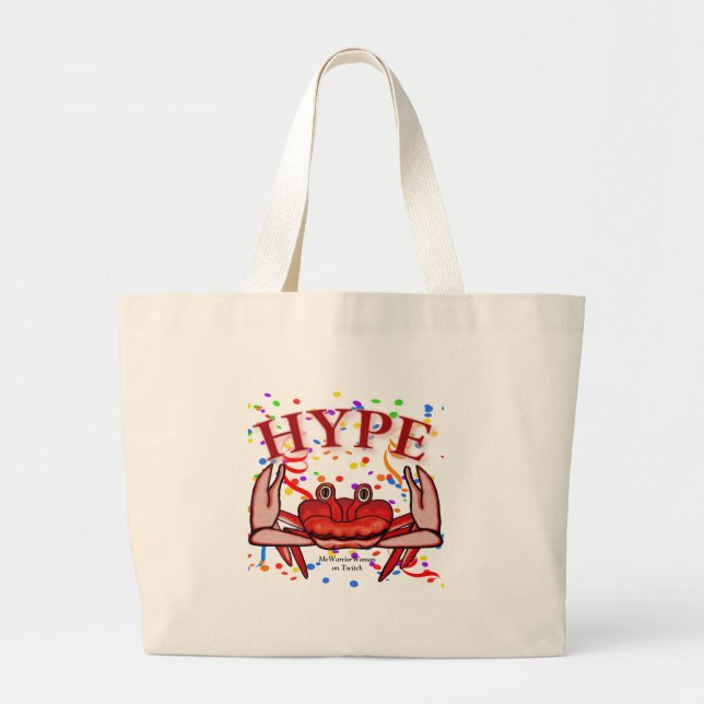 Bolsa Tote Grande Crab Hype, MeWarriorWoman no Twitch (Frente)