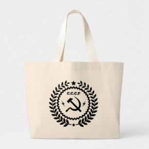 Bolsa Tote Grande Crachá comunista da foice do martelo de CCCP