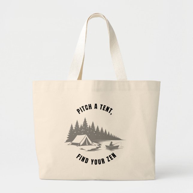 Bolsa Tote Grande Crachá Zen Camper (Frente)