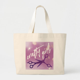 Bolsa Tote Grande Crafty Girls, Subtle Sapphic, Lavender Scissors 