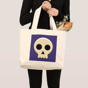 Bolsa Tote Grande Crânio de Gótico Kawaii, Cute Cute