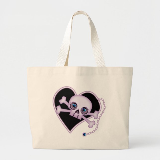 Bolsa Tote Grande Crânio de Neon Puro (Frente)