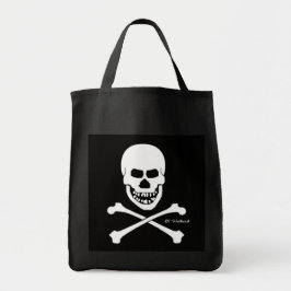 Bolsa Tote Grande Crânio de Pirata e Crossbones Halloween Trick ou T