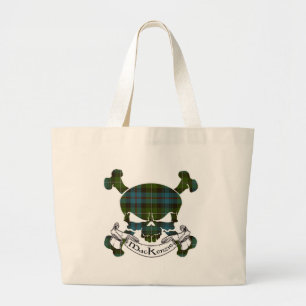 Bolsa Tote Grande Crânio do Tartan de MacKenzie