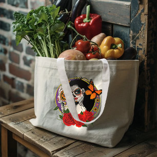 Bolsa Tote Grande Crânios De Açúcar