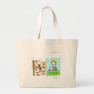 Bolsa Tote Grande Crash Text Dummy Engraçado