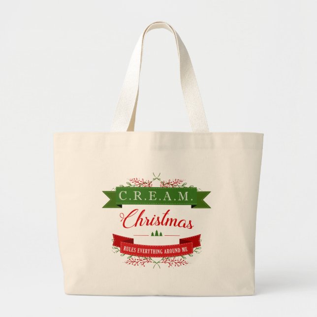 Bolsa Tote Grande CREAM Christmas Rules! Jumbo Tote (Frente)