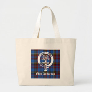 Bolsa Tote Grande Crestão e Tartan do Clã Escocês Anderson