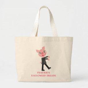 Bolsa Tote Grande Crianças de fantasia do dia das bruxas personaliz