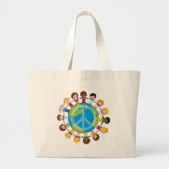 Bolsa Tote Grande Crianças globais (Frente)