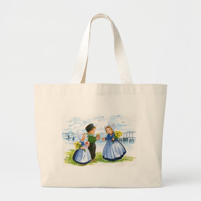 Bolsa Tote Grande Crianças holandesas (Frente)