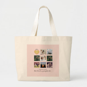 Bolsa Tote Grande Criar Colagem de Fotos do Melhor Amigo Presente de