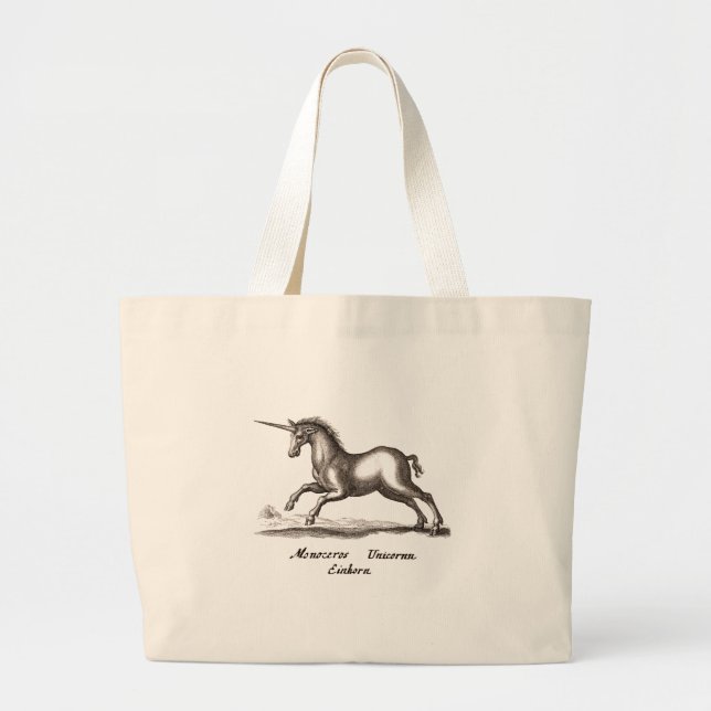 Bolsa Tote Grande Criatura Mágica de Woodland Clássica em Execução U (Frente)