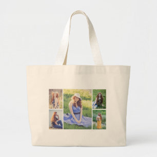 Bolsa Tote Grande Crie sua própria colagem de fotos