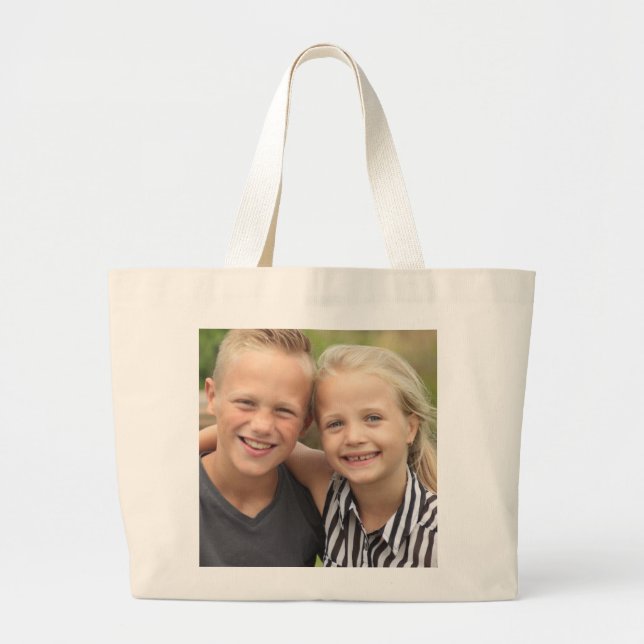 Bolsa Tote Grande Crie sua própria foto (Frente)