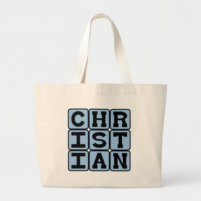 Bolsa Tote Grande Cristão, Membro da Religião (Frente)