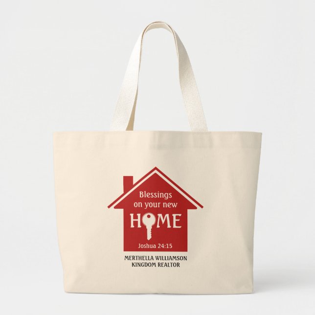 Bolsa Tote Grande Cristão Personalizado REALTOR Imobiliário (Frente)