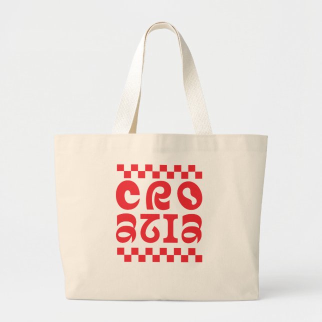 Bolsa Tote Grande Croatia country logo design (Frente)