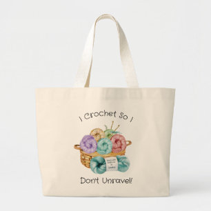Bolsa Tote Grande Crochet Funny Personalizado